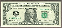 2003A $1 FRN "Quad Poker Note", 4 Nines